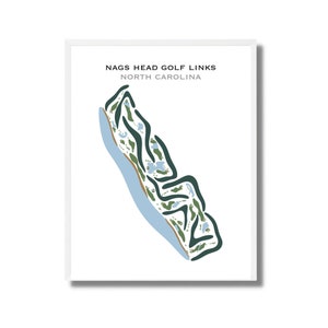 Nags Head Golf Links, Caroline du Nord | Carte du parcours de golf, carte du golf, cadeau golfeur pour lui, mise en page de la carte de score, cadeau petit ami golfeur, impression d'art sans cadre