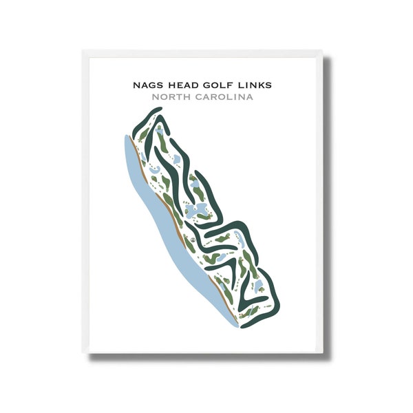 Nags Head Golf Links, NC | Golf Course Map, Home Decor, Golfer Gift For Him, Scorecard Layout, Golfer Boyfriend Gift, Art Print UNFRAMED