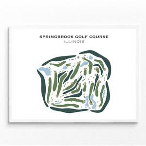 Springbrook Golf Course, IL | Golf Course Map, Golf Map, Golfer Gift For Him, Scorecard Layout, Golfer Boyfriend Gift, Art Print Decor