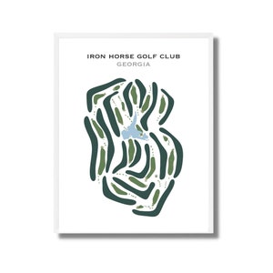 Iron Horse Golf Club, GA / Mapa del campo de golf, mapa de golf, regalo de golfista para él, diseño de tarjeta de puntuación, regalo de novio golfista, impresión artística SIN MARCO