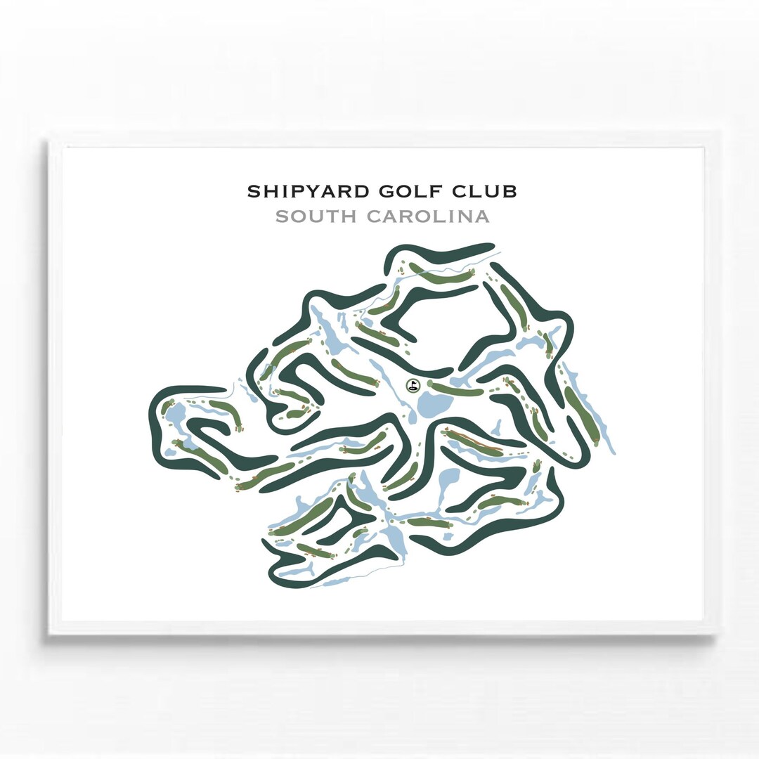 Shipyard Golf Club SC Golf Course Map Home Decor Golfer Etsy