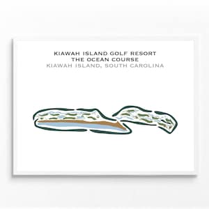 Der Ozean-Platz auf Kiawah Island Man Cave Decor, South Carolina Golf Club benutzerdefinierte Karte Wandkunst, Handtuch für Golfspieler, Geschenk für Golfer