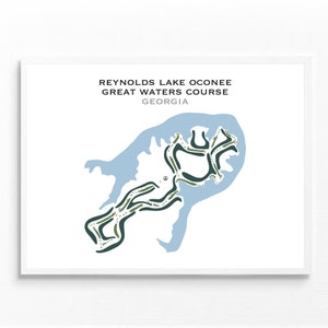 Reynolds Lake Oconee Great Waters, GA / Mapa del campo de golf, regalo de golfista para él, diseño de tarjeta de puntuación, regalo de novio golfista, impresión artística SIN MARCO