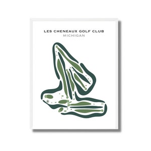 Les Cheneaux Golf Club, Michigan | Carte du parcours de golf, carte du golf, cadeau golfeur pour lui, mise en page de la carte de score, cadeau petit ami golfeur, impression d'art sans cadre