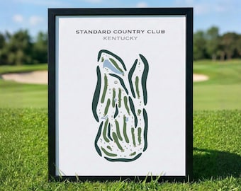 Standard Country Club, Kentucky | Golf Course Map, Golf Map, Golfer Gift For Him, Scorecard Layout, Golfer Boyfriend Gift, Art Print Decor