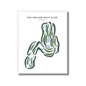 Campo de golf Fox Hollow, Utah / Mapa del campo de golf, Mapa de golf, Regalo de golfista para él, Diseño de tarjeta de puntuación, Regalo para novio golfista, Impresión artística SIN MARCO