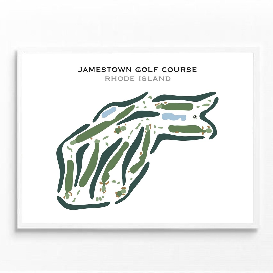 Jamestown Golf Course, RI Golf Course Map, Golf Map, Golfer Gift for Jamestown Golf Course, RI Golf Course Map, Golf Map, Golfer Gift for
