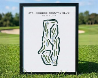 Stonebridge Country Club, NY | Golf Course Map, Golf Map, Golfer Gift For Him, Scorecard Layout, Golfer Boyfriend Gift, Art Print Decor