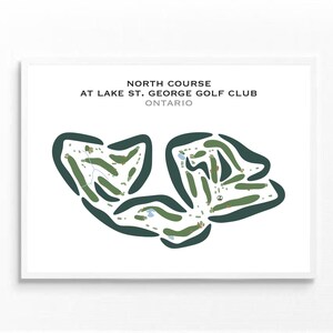 North Course bij Lake St. George Golf Club, ON | Golfbaankaart, golfkaart, golfer cadeau voor hem, scorecard, golfer cadeau, kunstdruk INGELIJST