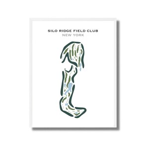 Silo Ridge Field Club, NY | Golfbaankaart, golfkaart, golfer cadeau voor hem, scorecardlay-out, cadeau golfer vriendje, kunstdruk INGELIJST