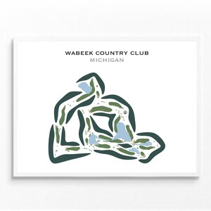 Country Club de Wabeek, Michigan | Carte du parcours de golf, carte du golf, cadeau golfeur pour lui, mise en page de la carte de score, cadeau petit ami golfeur, impression d'art sans cadre