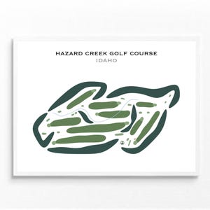 Parcours de golf de Hazard Creek, ID | Carte du parcours de golf, carte du golf, cadeau golfeur pour lui, mise en page de la carte de score, cadeau petit ami golfeur, impression d'art sans cadre