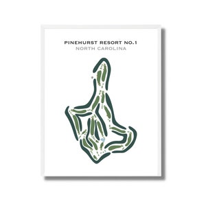 Pinehurst Resort #1, North Carolina | Kunstdruck, Kunstdruck, Score Card Layout, Golf Map, Golf Map, Landkarte, Geschenkidee für Sie und Ihn, Kunstdruck UNGERAHMT