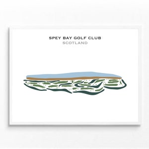 Spey Bay Golf Club, Schottland | Kunstdruck, Golf Karte, Golf Karte, Golf Karte, Score Karte, Golf Karte, Kunstdruck UNGERAHMT, für Sie und Ihn