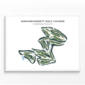 Campo de golf Shennecossett, CT / Mapa del campo de golf, Mapa de golf, Regalo de golfista para él, Diseño de tarjeta de puntuación, Regalo para novio golfista, Impresión artística SIN MARCO