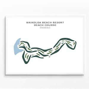 Waikoloa Beach Resort - Beach Course, HI / Mappa del campo da golf, Mappa del golf, Regalo per golfista per lui, Layout della scorecard, Regalo per fidanzato golfista, Stampa artistica