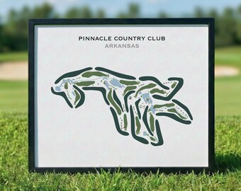 Pinnacle Country Club, Arkansas | Golf Course Map, Golf Map, Golfer Gift for Him, Scorecard Layout, Golfer Boyfriend Gift, Art Print Decor