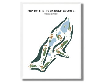 Top Of The Rock Wall Art, Missouri | Golf Course Map Print, Golf Map Canvas Decor, Golf Gifts For Women, Scorecard Layout Art Print