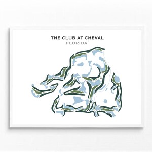 Golfclubafdrukken: kaart van de golfclub van Cheval Florida | Niet-ingelijst golfbaanontwerpkunstwerk | Canvas Golfbaan voor muren thuis
