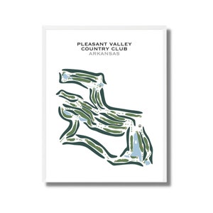 Pleasant Valley Country Club, AR | Golfbaankaart, golfkaart, golfer cadeau voor hem, scorekaartlay-out, cadeau golfer vriendje, kunstdruk INGELIJST