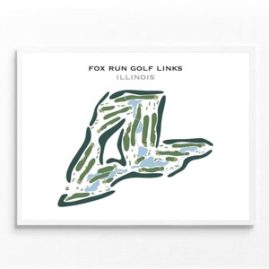 Fox Run Golf Links, Illinois | Carte du parcours de golf, carte du golf, cadeau golfeur pour lui, mise en page de la carte de score, cadeau petit ami golfeur, impression d'art sans cadre
