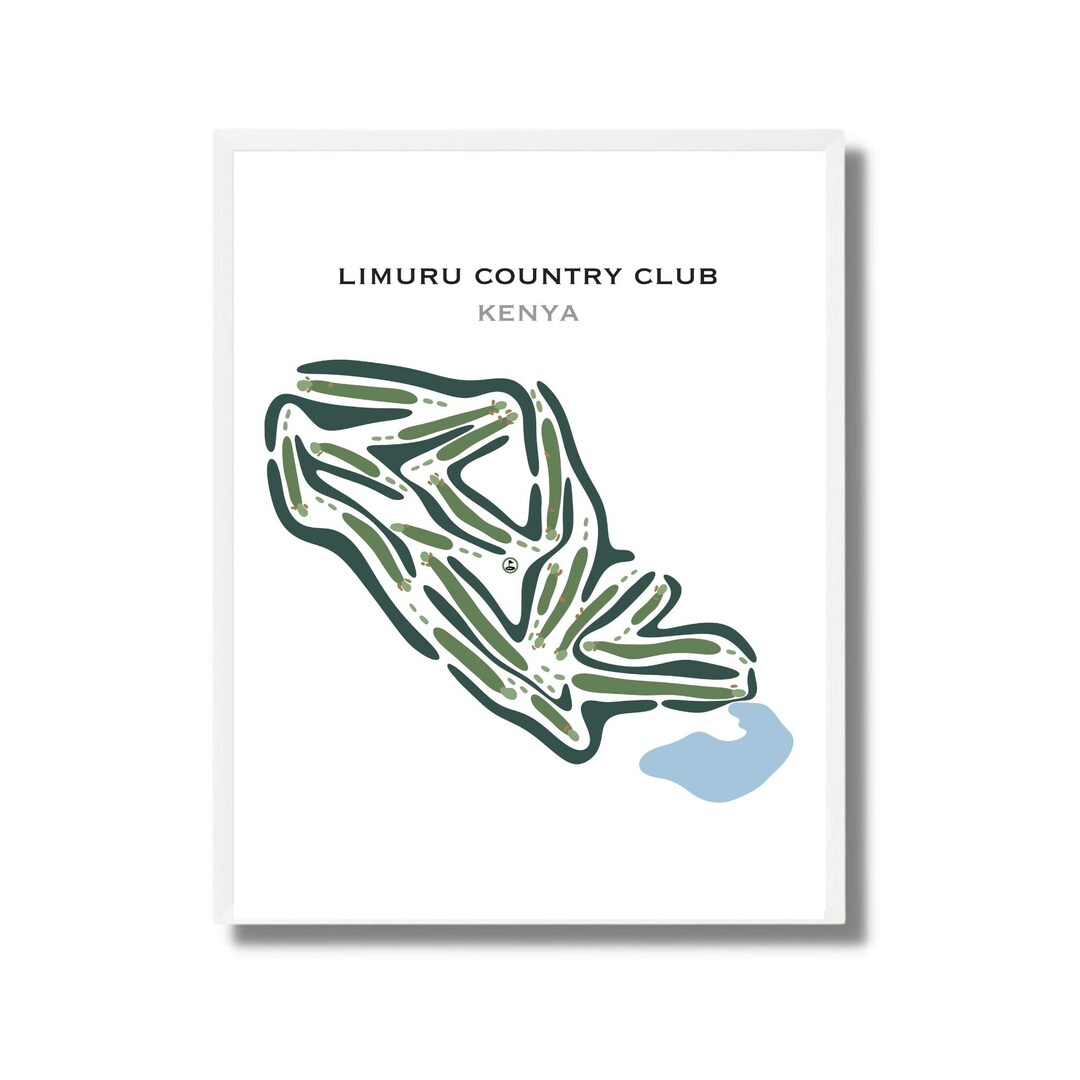 Limuru Country Club, Kenya Golf Course Map, Home Decor, Golfer Gift for