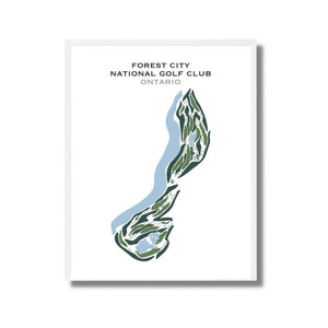 Club de golf national de Forest City, Ontario | Carte du parcours de golf, carte du golf, cadeau golfeur, mise en page de la carte de score, cadeau petit ami golfeur, impression d'art sans cadre