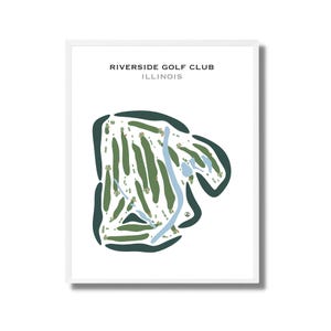 Club de golf de Riverside, Illinois | Carte du parcours de golf, carte du golf, cadeau golfeur pour lui, mise en page de la carte de score, cadeau petit ami golfeur, impression d'art sans cadre