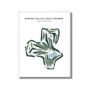 Spring Valley Golf Platz, CA | Kunstdruck, Kunstdruck, Score Card Layout, Golf Map, Golf Siebdruck, Landkarte, Geschenk für Ihn, UNGERAHMT, für Sie und Ihn
