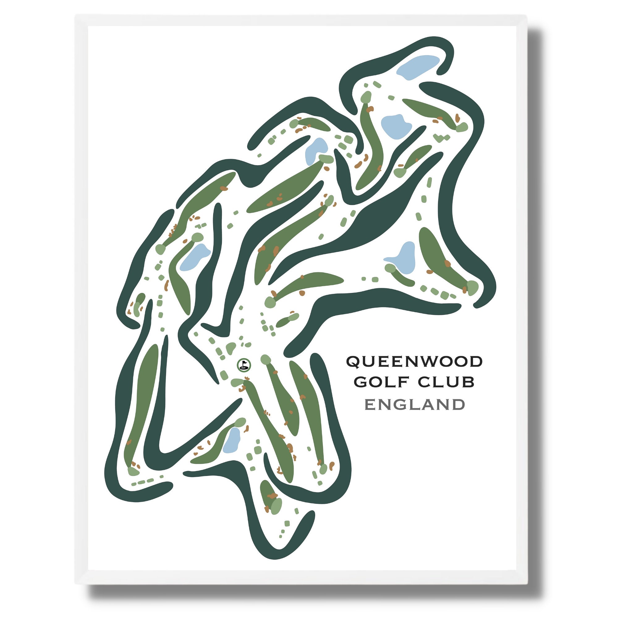 Queenwood Golf Club England Golf Course Print Anniversary Etsy