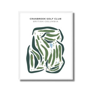 Cranbrook Golf Club, Canada | Golf Course Map, Golf Map, Golfer Gift For Him, Scorecard Layout, Golfer Boyfriend Gift, Art Print Decor