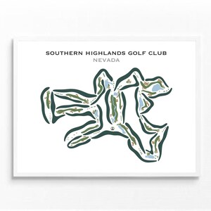 Southern Highlands, NV / Mapa del campo de golf, mapa de golf, regalo de golfista para él, diseño de tarjeta de puntuación, regalo de novio golfista, impresión artística SIN MARCO