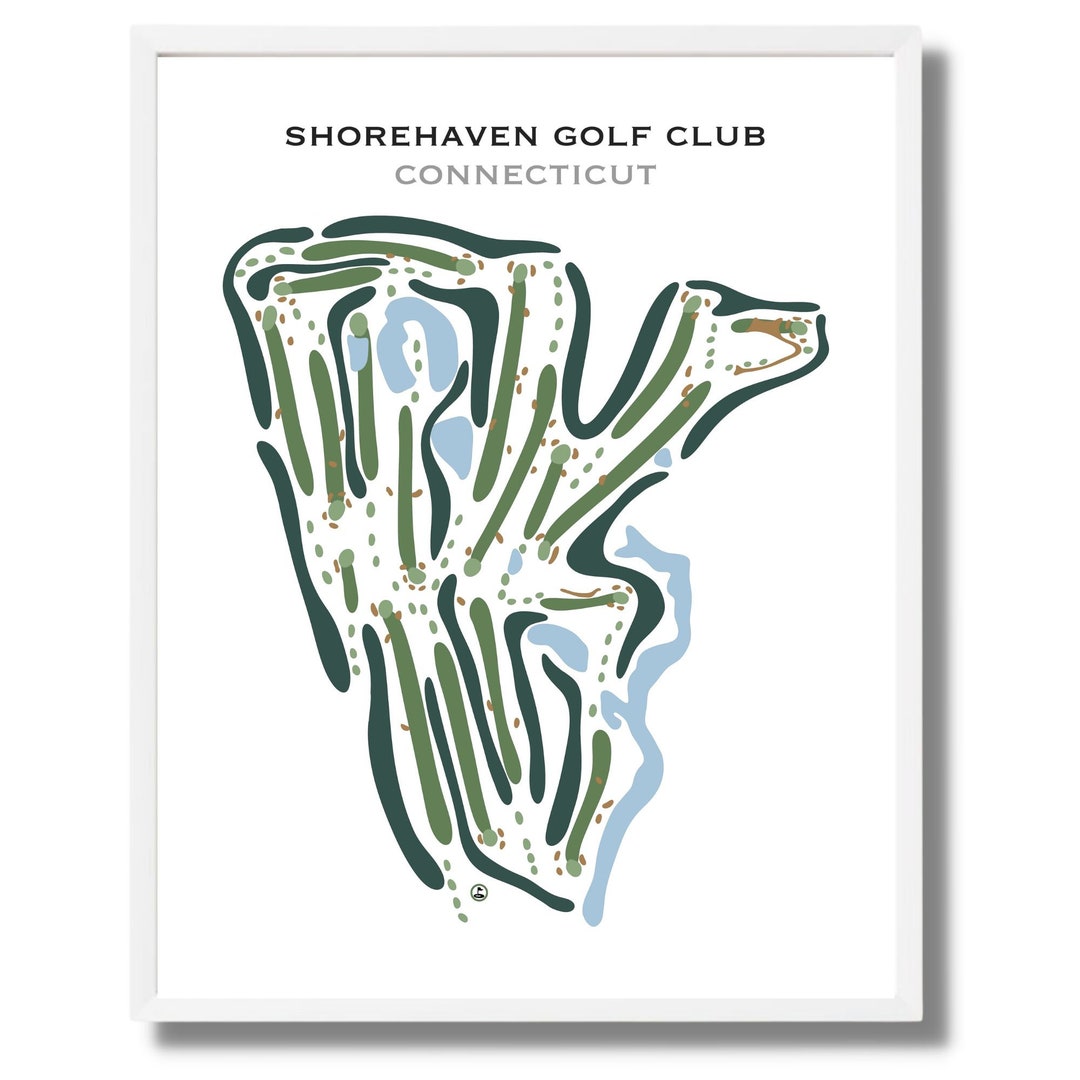 Shorehaven Golf Club CT Golf Course Map Home Decor Golfer Etsy