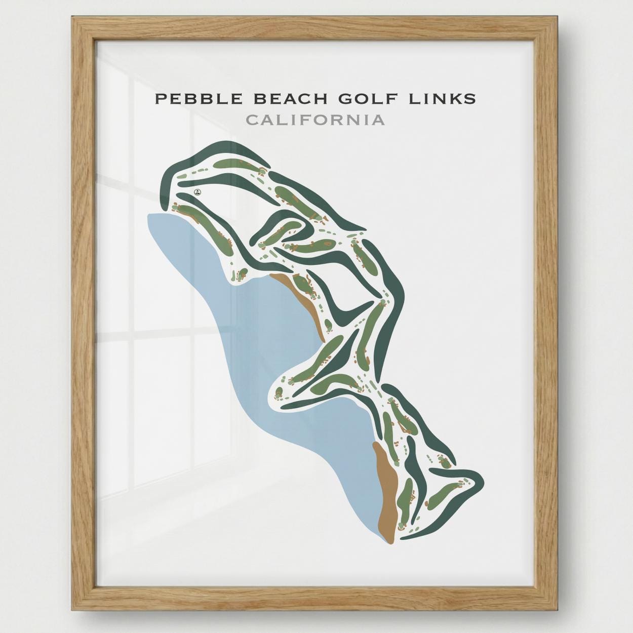 Pebble Beach Golf Links CA Print Wall Art | Golf Course Map, Dad