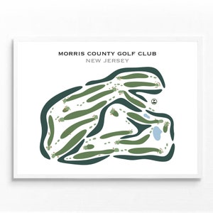 Morris County Golf Club, New Jersey | Golfbaankaart, golfkaart, golfer cadeau voor hem, scorecardlay-out, cadeau golfer vriendje, kunstdruk INGELIJST
