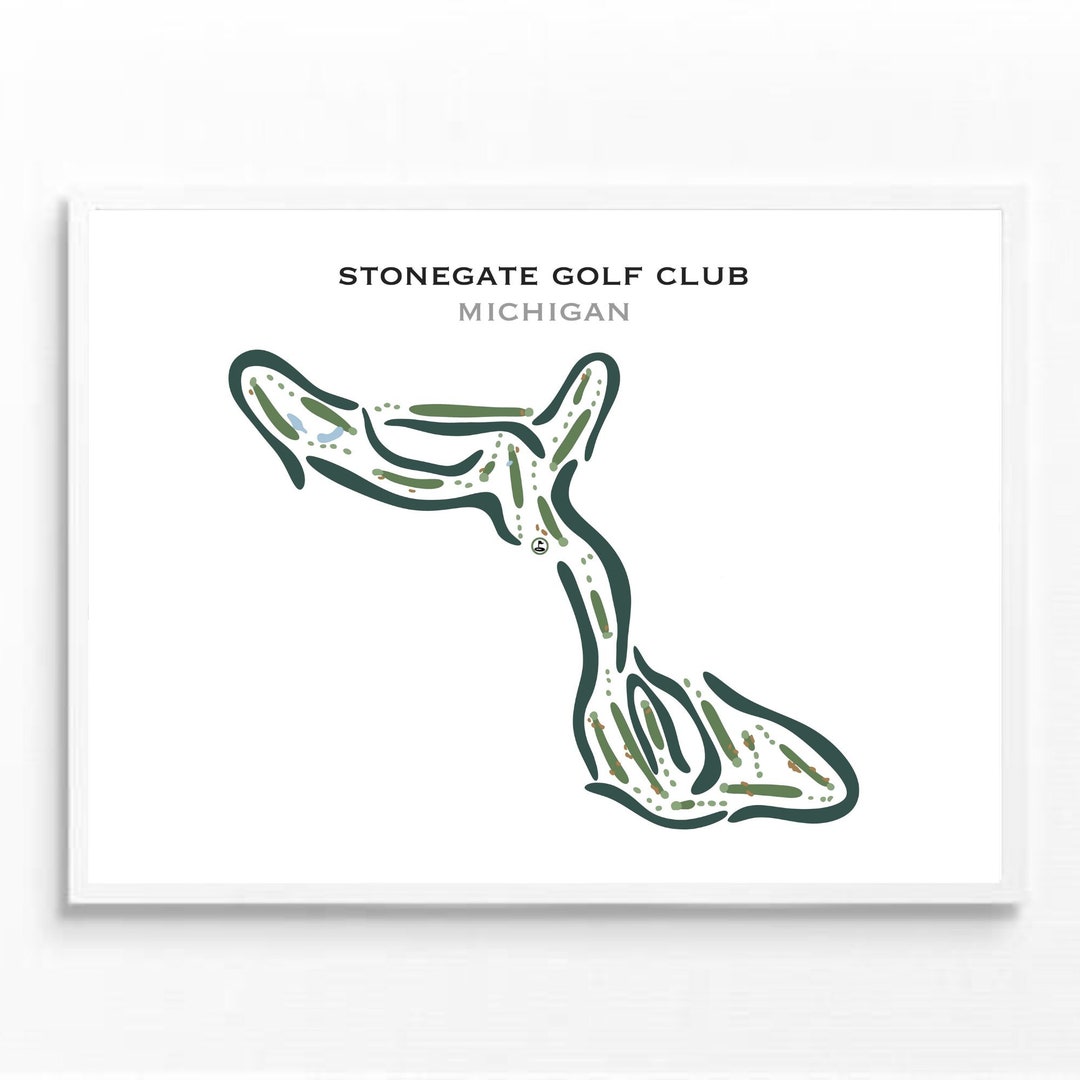 Stonegate Golf Club Michigan Golf Course Map Golf Map Golfer Gift