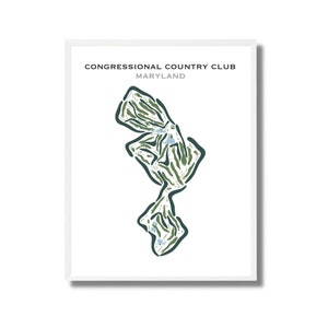 Country Club du Congrès, Maryland | Carte du terrain de golf, carte du golf, cadeau golfeur pour lui, mise en page de la carte de pointage, cadeau petit ami golfeur, impression d'art sans cadre