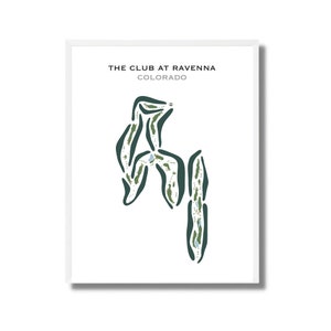 El Club de Ravenna, Colorado / Mapa del campo de golf, Mapa del golf, Regalo de golfista para él, Diseño de tarjeta de puntuación, Regalo para novio golfista, Impresión artística SIN MARCO