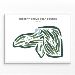 Hickory Grove Golf Course, OH | Golf Course Map, Golf Map, Golfer Gift For Him, Scorecard Layout, Golfer Boyfriend Gift, Art Print Decor