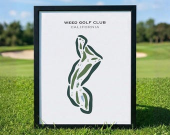 Weed Golf Club, California | Golf Course Map, Golf Map, Golfer Gift For Him, Scorecard Layout, Golfer Boyfriend Gift, Art Print Decor