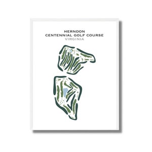 Campo de golf Herndon Centennial, VA / Mapa del campo de golf, decoración, regalo de golfista para él, diseño de tarjeta de puntuación, regalo de novio golfista, impresión artística SIN MARCO