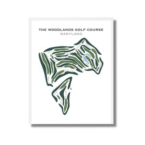 The Woodlands Golf Course, MD | Mapa do campo de golfe, Mapa de golfe, Presente de jogador de golfe para ele, Layout de cartão de pontuação, Presente de namorado jogador de golfe, Impressão de arte SEM MOLDURA