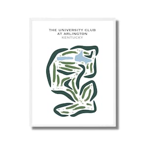 The University Club à Arlington, KY | Carte du parcours de golf, carte du golf, cadeau golfeur pour lui, carte de pointage, cadeau petit ami golfeur, impression d'art sans cadre