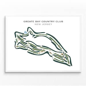 Greate Bay Country Club, NJ | Kunstdruck, Golf Karte, Golf Karte, Golf Karte, Score Karte, Golf Karte, Kunstdruck UNGERAHMT, für Sie und Ihn