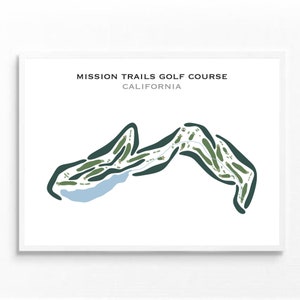 MissionTrailsGolfplatz, CA | Golf Platz Karte, Dekor, Golfspieler Geschenk, Scorekarte Layout, Golfspieler Freund Geschenk, Kunstdruck UNGERAHMT
