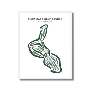 Tiara Rado-golfbaan, Colorado | Golfbaankaart, golfcadeaus voor papa, golferdecor, golfmuurkunst | Kunstafdruk in aquarelstijl, niet ingelijst