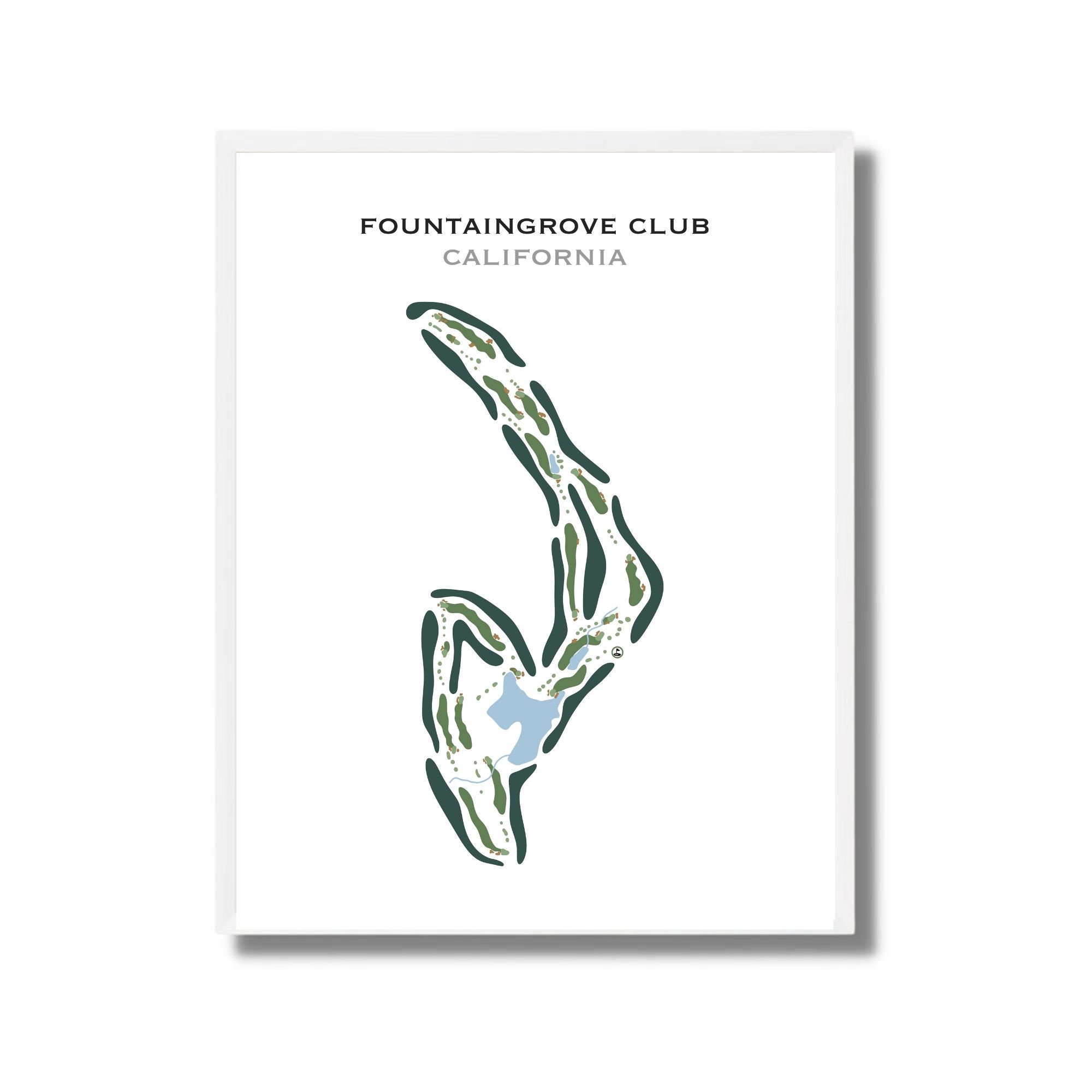 Fountaingrove Club, CA Golf Course Map, Home Decor, Golfer Gift for Him