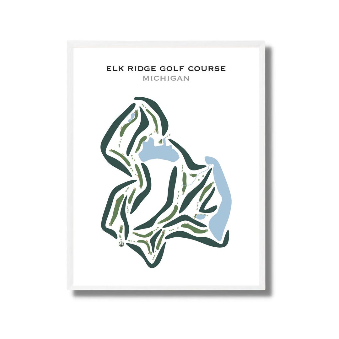 Elk Ridge Golf Course, MI | Golf Course Map, Golf Map, Golfer Gift for ...