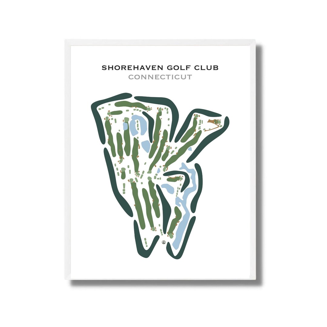 Shorehaven Golf Club, CT Golf Course Map Canvas, Golf Map Wall Art ...