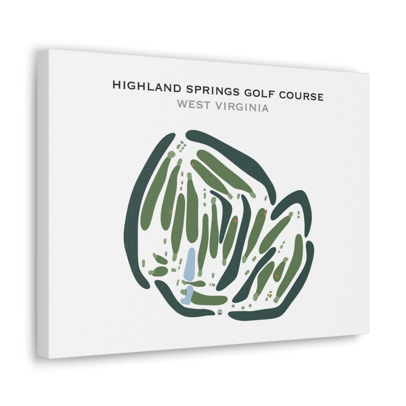 Highland Springs Golf Course, WV Golf Course Map, Decor, Golfer Gift
